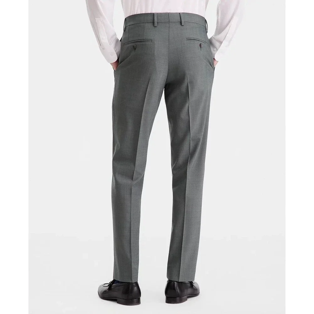 $625 NEW BAR III MENS 46R SOLID GREEN SLIM 2 PIECE SUIT WITH DRESS PANTS 30X30